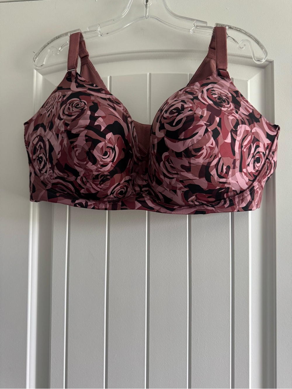 Floral Support Bra in Mauve Pink